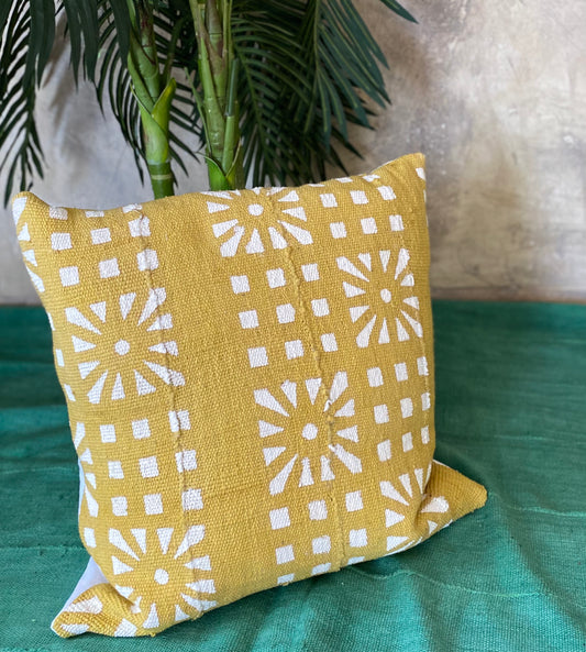 Squares on Mustard Pillowcase