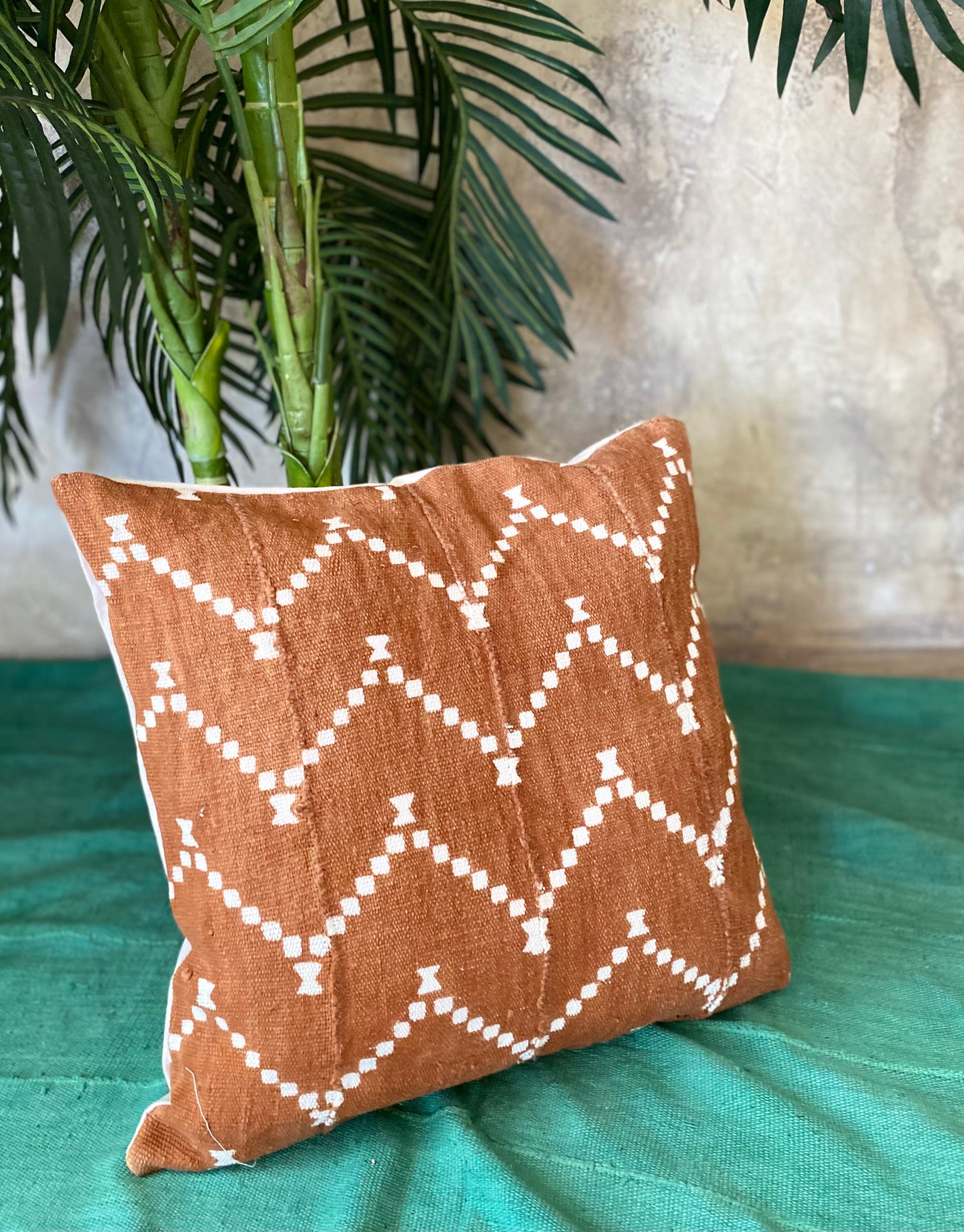 Ornate ZigZags on Rust Pillowcase