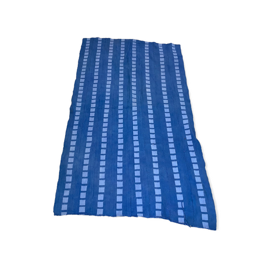 BLUE MUD CLOTH WITH SQUARES