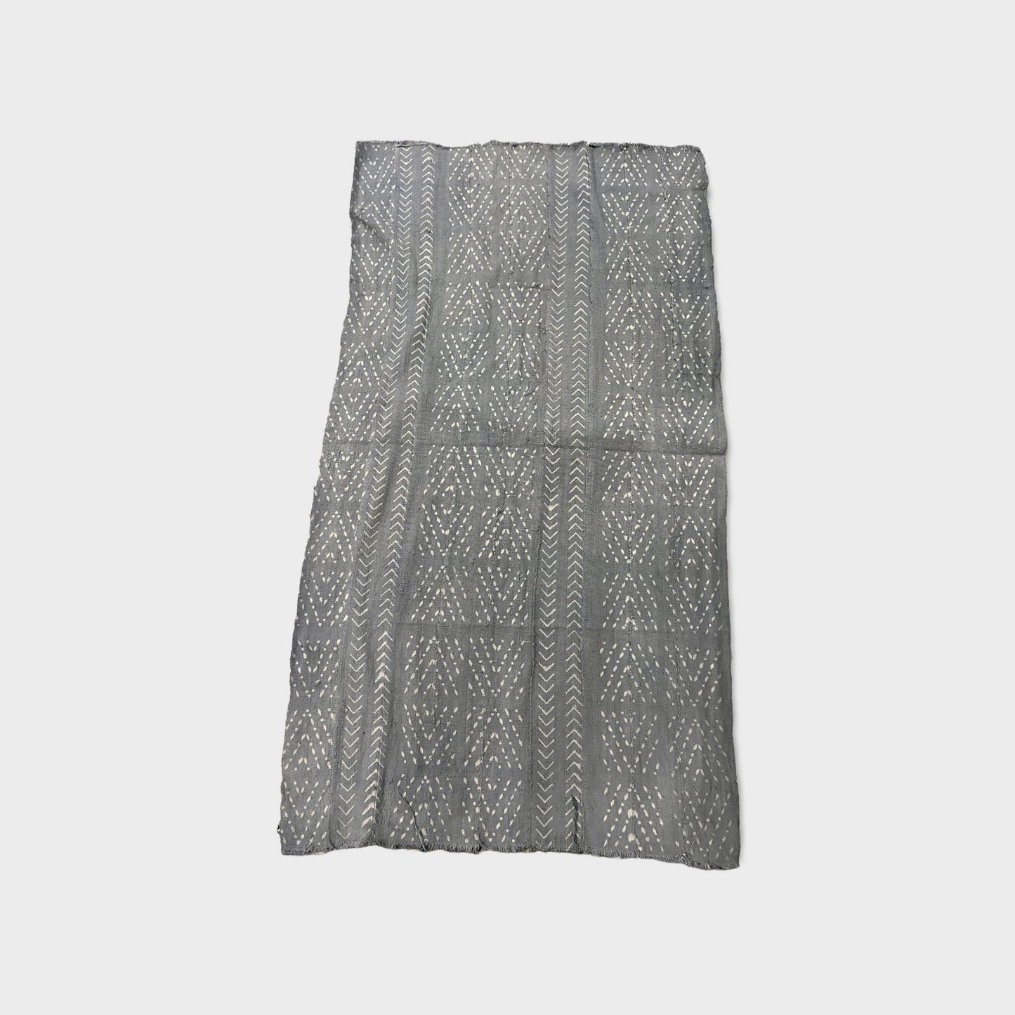 GREY  MUD CLOTH WITH DIAMONDS and CHEVRONS