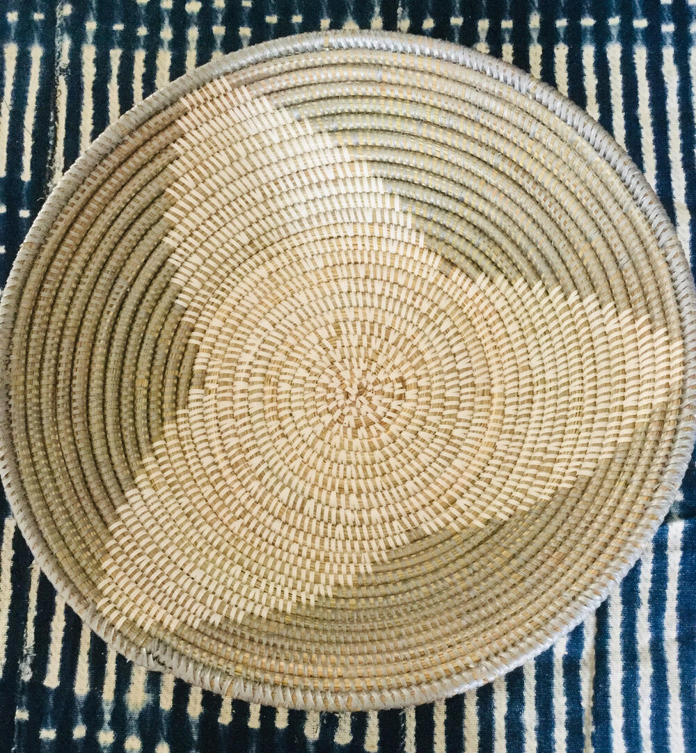 Khaki Flower Senegalese Basket